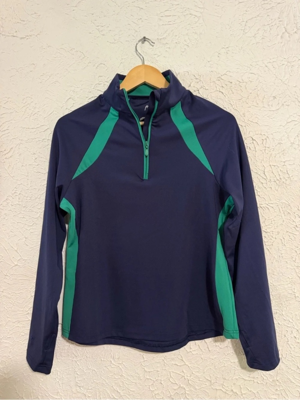 Head Women’s Golf Quarter Zip Pullover Small Navy Green Athletic